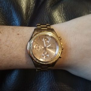 Fossil Rose Gold Chronograph Boyfriend Watch